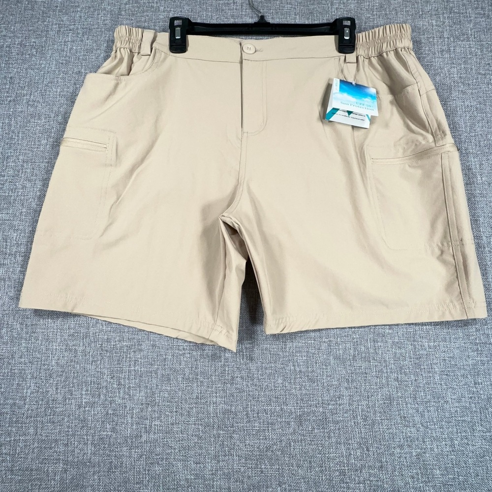 Willit Hiking Shorts Men XXL Beige UPF 50+ Nylon Spandex Cargo Outdoor Trail NEW